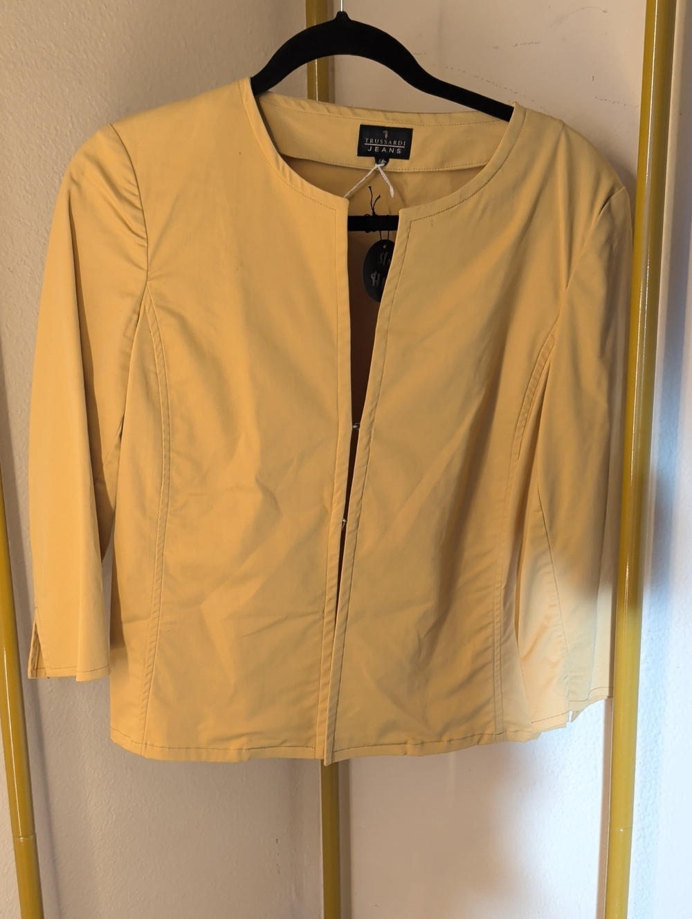Trussardi Soft Yellow Collarless Blazer